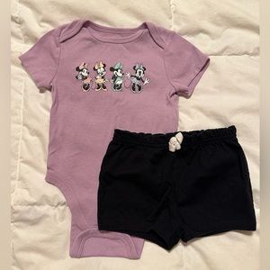 9 month girls Minnie Mouse tee shirt and shorts
